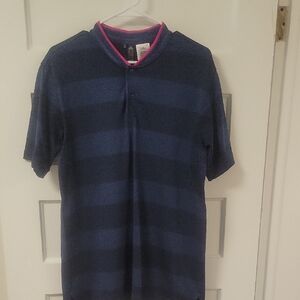 adidas Navy Polo with Pink Accent